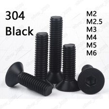 Black 304 Stainless Steel Hex Socket Bolts Countersunk Head Screw M2 M3 M4 M5 M6 picture