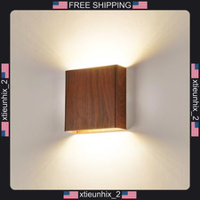 Indoor Outdoor Walnut Wood Grain Wall Sconce with Dimmable 18W LED picture
