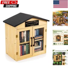 Little Library Box Outdoor Kit – Solid Wood Free Little Library with Metal Roof picture