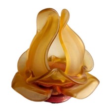 Unique Very Rare Handcrafted Antique French Two tones Glass Rose Petal Shade picture