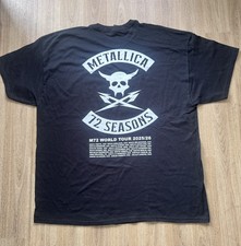 Metallica 72 Seasons M72 Tour London size LARGE Black T-Shirt Skull & Crossbones picture