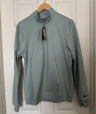 Nike Tour Men's Small 1/2 Zip Golf Top Ocean Cube/Black FZ7522-395 NEW picture