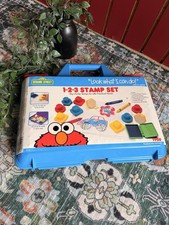 Vintage TYCO Sesame Street 1-2-3 Stamp Set Carry Case 8766 1994 picture