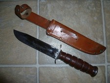 Rare vintage US Navy Camillus Mk2 fighting knife hand made sword brand w/ sheath picture
