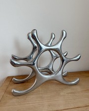 Vintage Mid-Century Modern Aluminum 6 Bottle Wine Rack Michael Noll Style picture