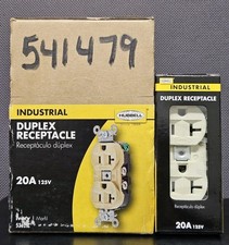 8x Hubbell Industrial Duplex Receptacle 20A 125V Ivory 53621z picture