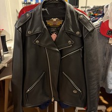 Vintage Harley Davidson Leather Motorcycle Jacket USA Eagle Patch Men’s L picture