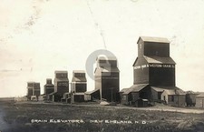 1915 Grain Elevators In New England ND North Dakota RPPC Photo Postcard COPY picture