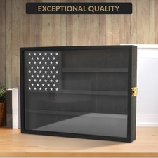 GRAVEE Military Challenge Coin Display Case Wooden Frame Acrylic Wall Mount picture
