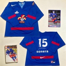 RARE VTG 90s Nike Jokerit Helsinki #15 Antti Törmänen Replica Hockey Jersey XL picture