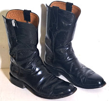 Lucchese Handmade Classic Goat Leather Roper Boots Men 9D Black L3508RR picture
