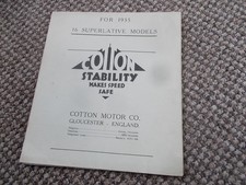Vintage British Motorcycle Sales Brochure COTTON 1934 . picture