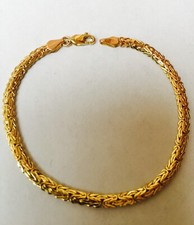 14k Yellow Gold Super Turkish Byzantine Link Chain Bracelet 7.25