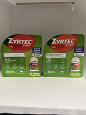 LOT OF 2 Zyrtec Allergy Relief 5 mg 35 Tabs, EXP 07/2027 & 05/2028 picture
