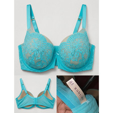 Cacique Lane Bryant Turquoise Lace Balconette Bra 46C (MSRP $55) picture