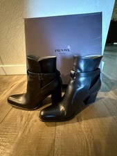 Prada Black Leather Ankle Boots Size 6 / EU 36 -  Worn 1x picture