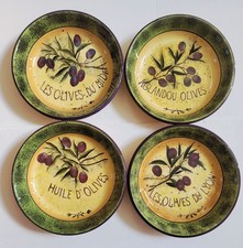 Certified International Susan Winget Garden of Olives pasta Bowls set of 4 EXC picture
