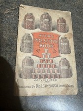 Antique Ayers Preserve Book Recipes Patent Medicine Advertising Ephemera picture