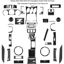 59Pcs Carbon Fiber Full Interior Set Decor Cover W/O Navi For Nissan 350Z 03-09 picture