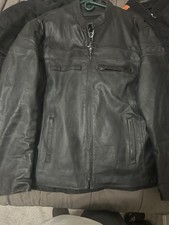 Vintage Henig Furs & Leathers men's black leather Riding jacket XXXL picture