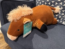 Pillowfort Kids' Weighted Plush Throw Pillow Horse Design, Brown - NWT picture
