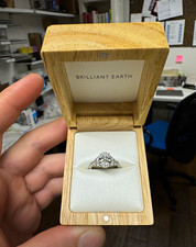 Brilliant Earth IGI Lab-Grown Oval Diamond Ring F VS2 Ex 18K WG 4.5 1.45 carat picture