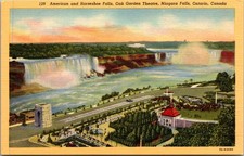 American and Horseshoe Falls Niagara Falls Ontario Vintage Postcard 5P18-15-A picture