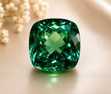 AAA 5.40+ Ct ELegant Natural Ceylon Deep Green Sapphire Loose Cushion Gemstone picture