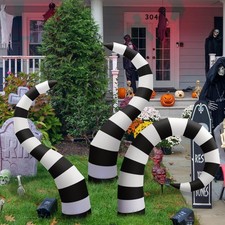 3 Pcs Halloween Inflatable Worm Yard Decoration with Built-in LED picture