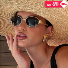 Retro Oval Sunglasses Small Metal Frame UV Protection Fashion Eyewear for Women picture