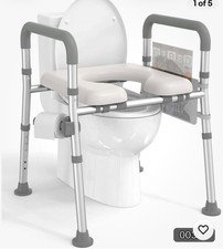 Raised Toilet Seat Riser HOMLAND Adjustable Padded 300 lb Open Box Inspected picture