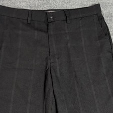 Haggar In Motion Men’s Dress Pants Black Plaid Seersucker Performance 34W picture