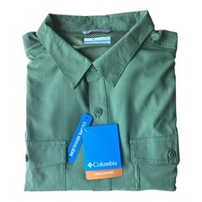 Columbia Omni Shade Mens Long Sleeve Shirt Canteen Green 40 UPF Size XL picture