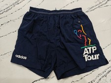 Adidas Vintage 90s ATP Tour Tennis Shorts Medium Fit Navy Blue picture