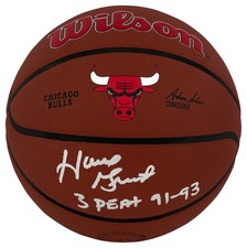Horace Grant Signed Wilson Chicago Bulls Logo NBA Basketball w/3-Peat - (SS COA) picture
