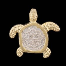 Atocha Sunken Treasure Jewelry - Small Silver Coin Turtle Pendant picture