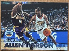 1999-00 Fleer Tradition #123 Allen Iverson w/ Kobe Bryant 76ers Lakers HOF picture