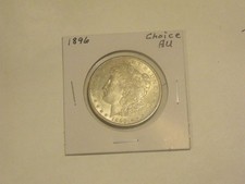Silver 1896  Morgan Dollar     Nice  Choice AU condition picture