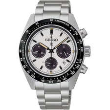 SEIKO Prospex SBDL125 White Solar Chronograph Men's Watch New in Box picture