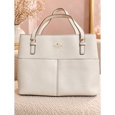 Kate Spade White Leather Handbag Pocketbook Purse picture