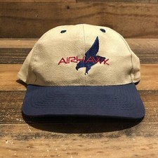 Vintage Airhawk Hat Snapback Cap Mens Beige Blue The Solar Group Y2K 90s picture