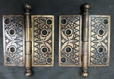 Stunning Pair Of Sargent Arcadian Eastlake 4 X 4 Hinges 1880s 1 of 4 Pair Avail picture