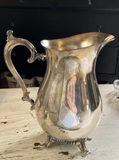Vtg. Wm Rogers Footed Victorian Style Water Pitcher, no ice lip, Silver Plate picture