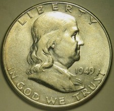 1949-S Franklin Half Dollar RPM-001 Repunched Mint Mark CH BU picture
