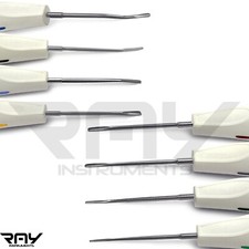 Root Extracting Surgery 8 Piece Dental Luxating Elevator White Plastic Handle picture