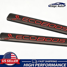 2Pcs Side Fender Badges For 2011-2018 EcoBoost Emblem Door Nameplate Black Red picture