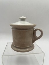Beautiful Antique Ironstone Mustard Jar W Lid Discolored No Chips picture