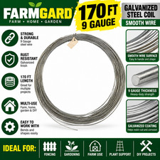 FARMGARD 170 ft 9 Gauge Galvanized Steel Smooth Coil Wire Class 3 10 lb picture