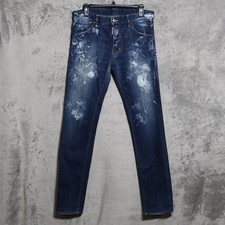 Dsquared2 Cool Guy Jeans Men 32x32 Blue Distressed Paint Splatter Slim Distress picture