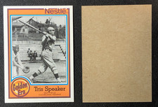 ULTRA RARE Tris Speaker 1987 Nestle Topps Baseball Card ERROR BLANK BACK picture